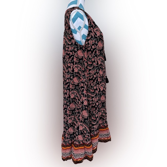 Beachlunchlounge Sleeveless Boho Dress Black with Paisley Design Size Small P - Picture 7 of 11